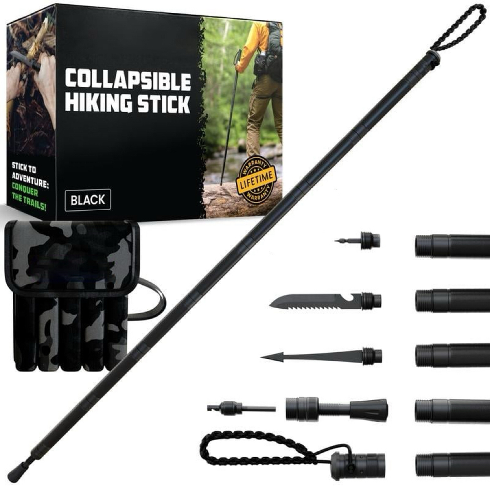 Tactical Hiking Stick w/ Integrated Survival Kit